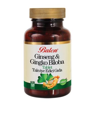 Balen Ginseng Gingko Biloba Food Supplement 720 Mg X 120 Tablets Ginkgo Ginko