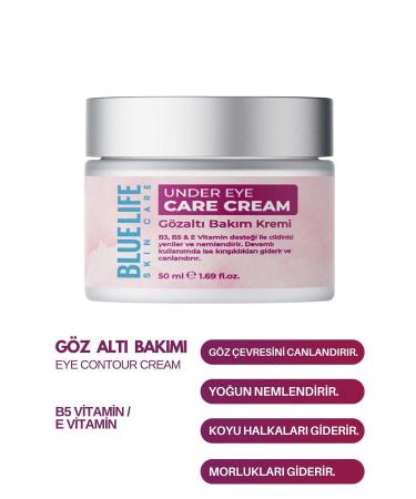 BlueLife Under Eye Bags Dark Circles & Dark Circles Anti-Intensive Moisturizer and Under Eye Brightening Cream 50 Ml