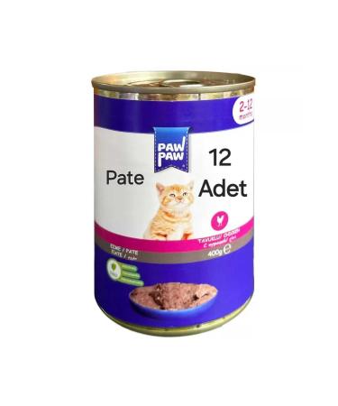 PawPaw Respected Pet Paw Paw Pate Chicken Meat Kitten Canned Food 400 gr 12 Pieces