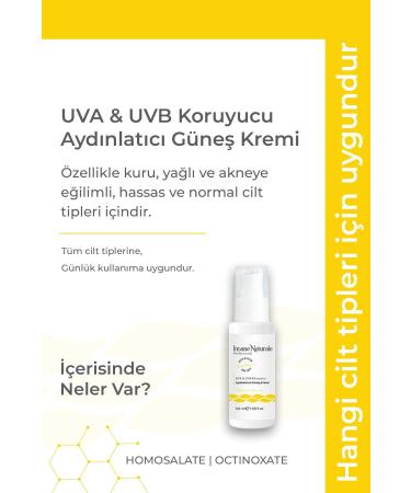 Insane Naturale Brightening Sun Cream - Spf 50 UVA & UVB Protective Sun Cream 50 ml - Buy Online on GoSupps.com