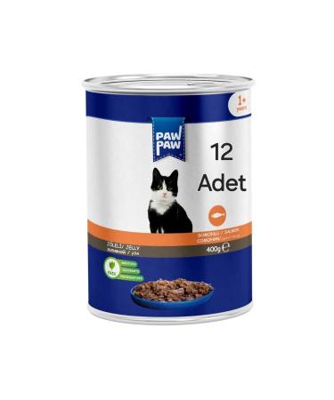 PawPaw Respected Pet Salmon Piece Meat Adult Cat Canned Food 400 gr 12 Pieces