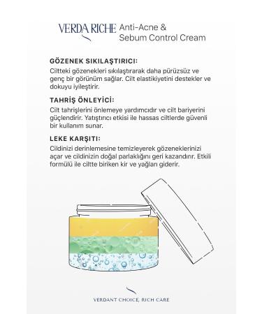 Verda Riche Anti-Acne and Anti-Blemish Sebum Control Pore Tightening Face Cream - Buy Online on GoSupps.com