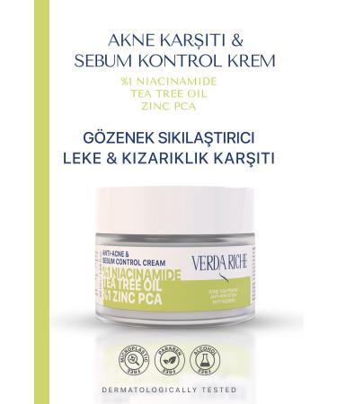 Verda Riche Anti-Acne and Anti-Blemish Sebum Control Pore Tightening Face Cream