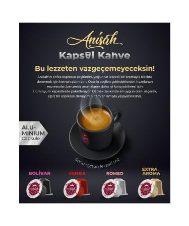 Anisah Coffee Capsule Coffee Set 40 Pieces Bolivar Genoa Romeo and Extra Aroma - Buy Online on GoSupps.com