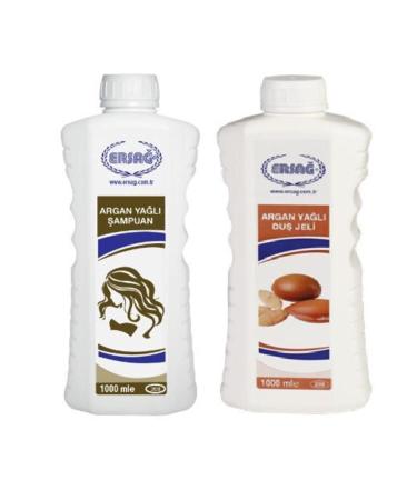 Ersa Argan Oil Shampoo 1000 ml and Argan Oil Shower Gel Set 1000 ml
