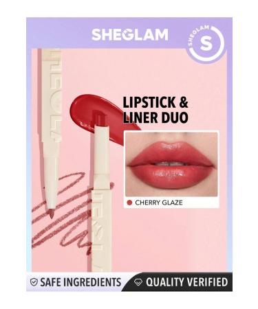 SHEGLAM GLAM 101 LIPSTICK & LINER DUO lip pencil and lipstick pencil 2in1
