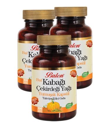 Balen 3 Boxes Pumpkin Seed Oil 100 Capsules X 1380 mg