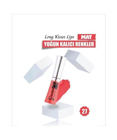 Cecile Long Kisses Lipgloss Permanent Matte Lipstick 27 Pinky Red 8698438602884