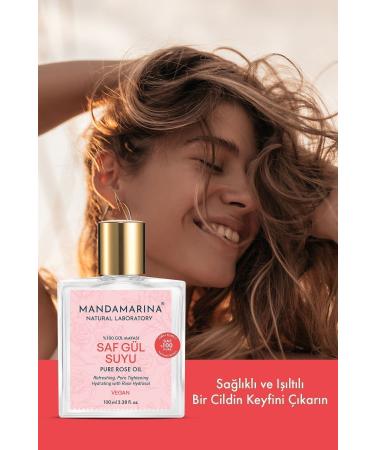 Mandamarina Rose Water Pore Tightening Brightening and Purifying Tonic 0 Natural Pure Glass Bottle 100 ml - Buy Online on GoSupps.com