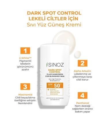 Sinoz Spf50 Dark Spots Effective Liquid Face Sun Cream - New Generation Sun Filters Hybrid Formula - Buy Online on GoSupps.com