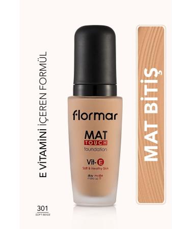 Flormar Matte Finish Foundation (cold Undertone) - Mat Touch Foundation - M301 Soft Beige - 8690604098255