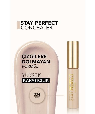 Flormar Natural Finish Concealer (COLD UNDERTONE) - Stay Perfect Concealer - 004 Ivory - 8682536037143 - Buy Online on GoSupps.com