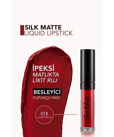 Flormar Velvet Texture Liquid Matte Lipstick - Silk Matte Liquid Lipstick - 014 CARNATION RED - 8690604505418 - Buy Online on GoSupps.com