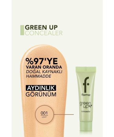 Flormar Vegan Liquid Concealer Giving a Moisture and Bright Appearance-green Up Concealer-001 Light-4251903322249 - Buy Online on GoSupps.com