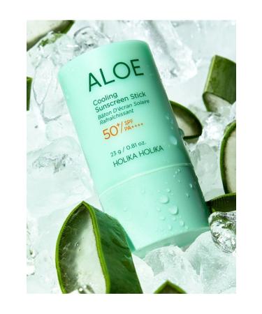 Holika Holika Aloe Cooling Sunscreen Stick SPF50+ PA (MATTE FINISH HIGH UV PROTECTION FACE SUN CREAM STICK) 23g