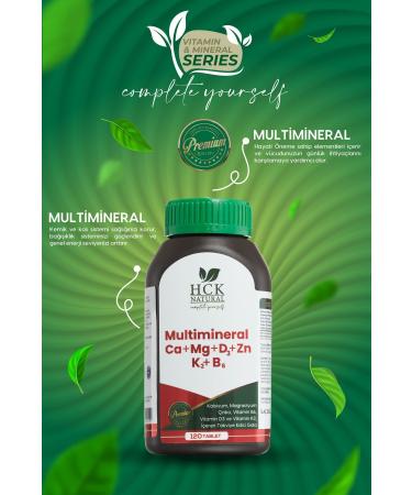 HCK NATURAL Multimineral 120 Tablets Calcium Magnesium Zinc Vitamin B6-d3-k2 Supplementary Food - Buy Online on GoSupps.com