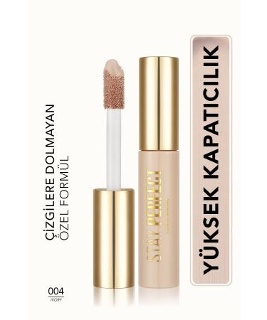 Flormar Natural Finish Concealer (COLD UNDERTONE) - Stay Perfect Concealer - 004 Ivory - 8682536037143