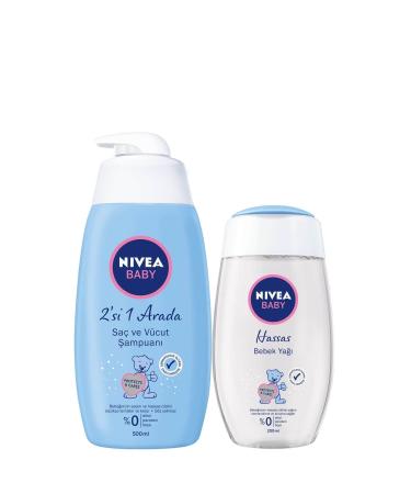 NIVEA Hair and Body Shampoo Baby 500 Ml + Baby Oil 200 Ml