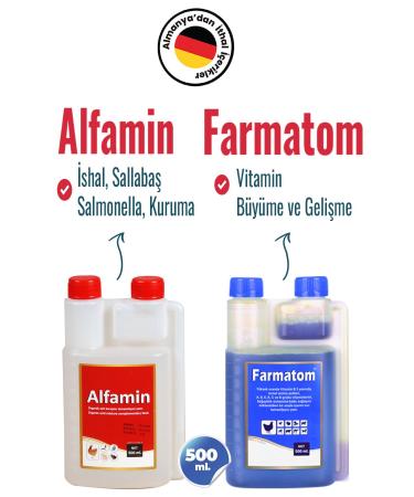 Munich Vet 2-Piece Set Farmatom Vitamin + Alfamin Diarrhea Set for Birds (500 Ml)