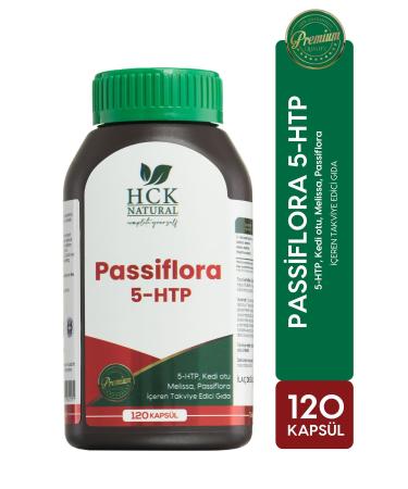 HCK NATURAL Passiflora 120 Capsules 5-HTP Valerian Extract Melissa Extract Passiflora Extract