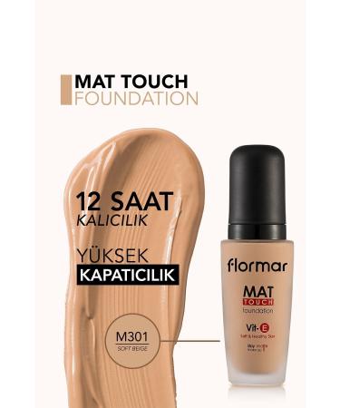 Flormar Matte Finish Foundation (cold Undertone) - Mat Touch Foundation - M301 Soft Beige - 8690604098255 - Buy Online on GoSupps.com