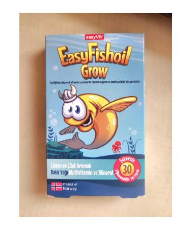 EASYVIT Easyfishoil Grow Lemon and Strawberry Flavored 30 Gel Tablets