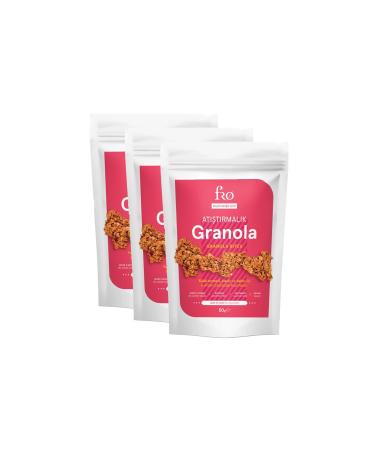 FRO 3-Piece Snack Granola Vegan Gluten-Free Sugar-Free Snack Healthy Snack Granola