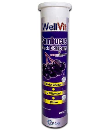 Focus Pharma Wellvit Sambucus+beta Glucan+c Vit+zinc 20 Effervescent Tablets
