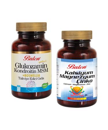 Balen 2-Piece Set Glucosamine Chondroitin Msm Boswellia And Calcium Magnesium Zinc Capsule