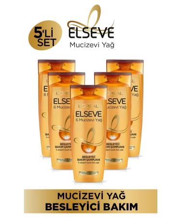 Elseve 5-Piece 6 Miraculous Oil Care Shampoo 360 ml Set