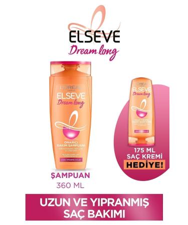 Elseve Long Hair Care Set - Dream Long Repair Care Shampoo 360 ml & Hair Care Conditioner 175 ml