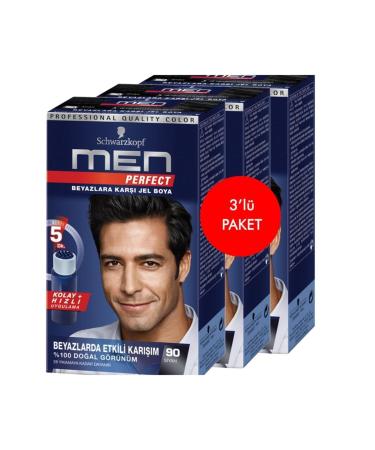 Schwarzkopf Men Perfect Men's Hair Dye 90 Triple Pack