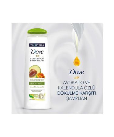 Dove Anti-Loss Hair Care Shampoo Avocado Extract and Calendula Extract 400 Ml 3 Pieces - Buy Online on GoSupps.com