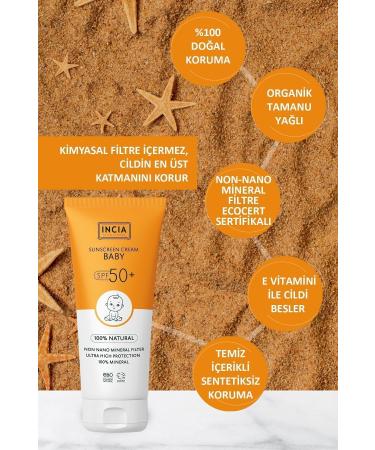 INCIA 0 Natural Baby Sun Cream-Anti-Stain Mineral Filter High Protection 50spf Uva Uvb 50ml - Buy Online on GoSupps.com