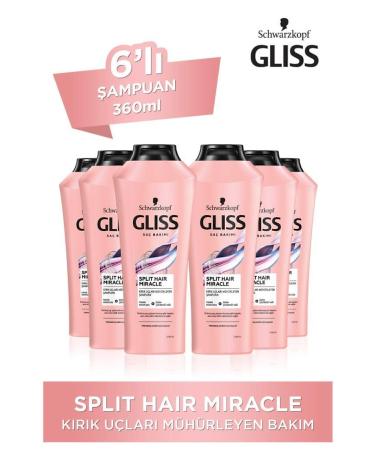 Gliss Split Hair Miracle Shampoo 360 ml X 6 Pieces