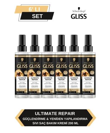 Gliss Ultimate Repair Liquid Conditioner 200ml x Set of 6