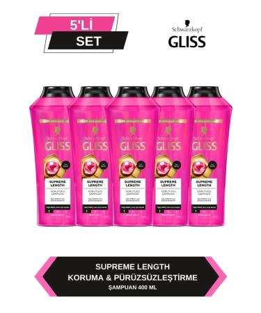 Gliss Supreme Length Long Hair Special Shampoo 400 ml x 5 Pieces