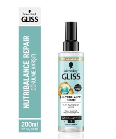 Gliss Nutribalance Repair Anti-Hair Loss Shampoo 400 ml and Leave-in Liquid Conditioner 200 ml - Buy Online on GoSupps.com