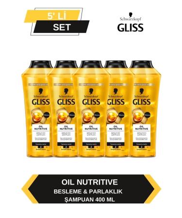 Gliss Oil Nutritive Shampoo 400ml x Set of 5