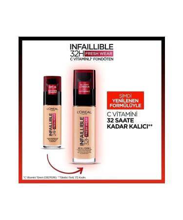 L'Oreal Paris L'or al Paris Infaillible 32h Fresh Wear Vitamin C Foundation - 130 True Beige - Buy Online on GoSupps.com