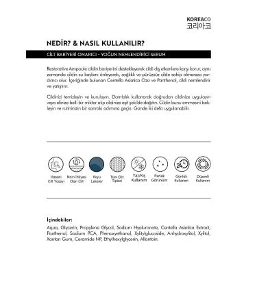 KOREACO Centella & Cica & Ceramide - Repairing Brightening 24-Hour Moisturizing Ampoule - Buy Online on GoSupps.com