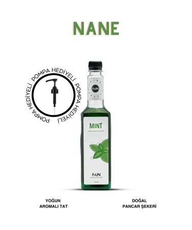 FAIN MINT SYRUP 750 ML + PUMP - INTENSIVE AROMA - NATURAL BEET SUGAR