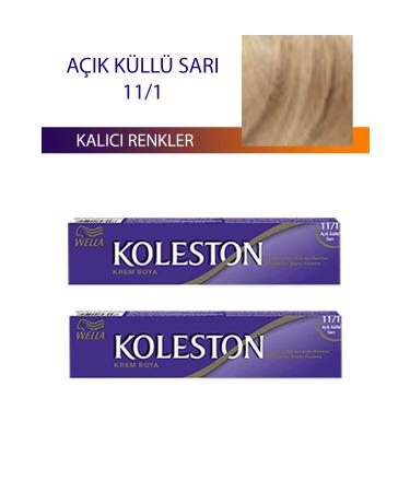 Wella 2 Pieces Single Tube Hair Dye Light Ash Blonde 11/1