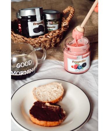 Frapella Banana Cocoa Hazelnut Cream Pistachio Cream Forest Fruit 3 Pieces X 220 Gr. - Buy Online on GoSupps.com