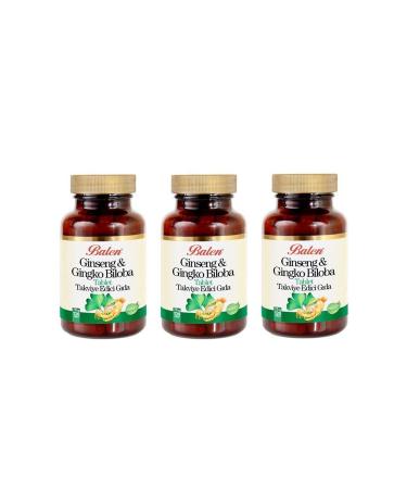 Balen 3 Pieces Ginseng & Ginkgo Biloba 720 Mg 120 Tablets