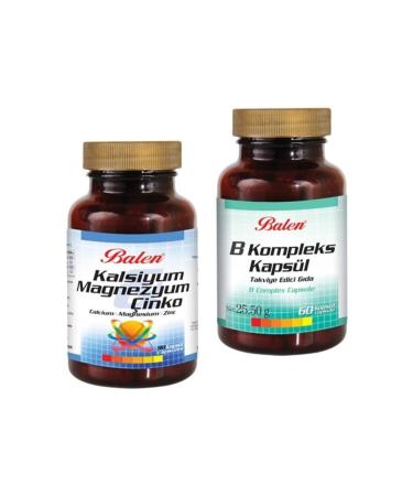 Balen Calcium Magnesium Zinc 90 Capsules and B Complex 60 Capsules 2 Piece Set
