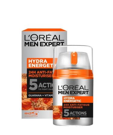 L'Oreal Paris Men Expert Men's Face Care Duo Hydra Energetic Face Wash Gel 100ml Moisturizing Gel Face Cream 50ml - Buy Online on GoSupps.com