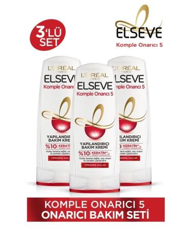 Elseve Complete Repair 5 Restructuring Conditioner 360 ml 3-Piece Repairing Hair Care Set