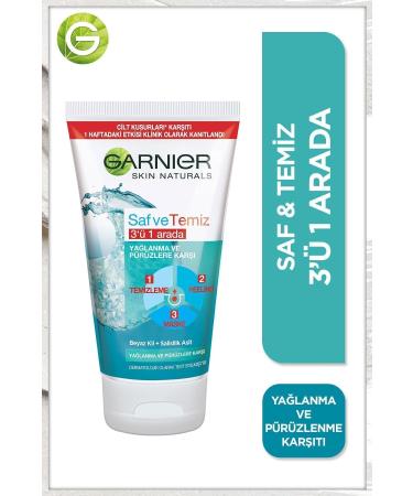 Garnier STD Pure & Clean Anti-Oil and Anti-Imperfection 3 in 1 150 ml Classic