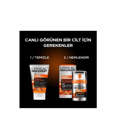 L'Oreal Paris Men Expert Men's Face Care Duo Hydra Energetic Face Wash Gel 100ml Moisturizing Gel Face Cream 50ml - Buy Online on GoSupps.com